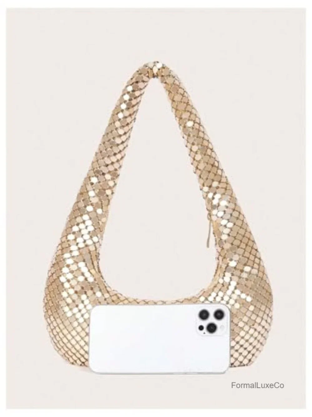Metallic Glitter Sequin Hobo Handbag Party Evening Bag Women